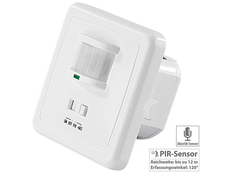Revolt Akustikschalter:Automatischer Lichtschalter Mit PIR- Und Akustik-Sensor