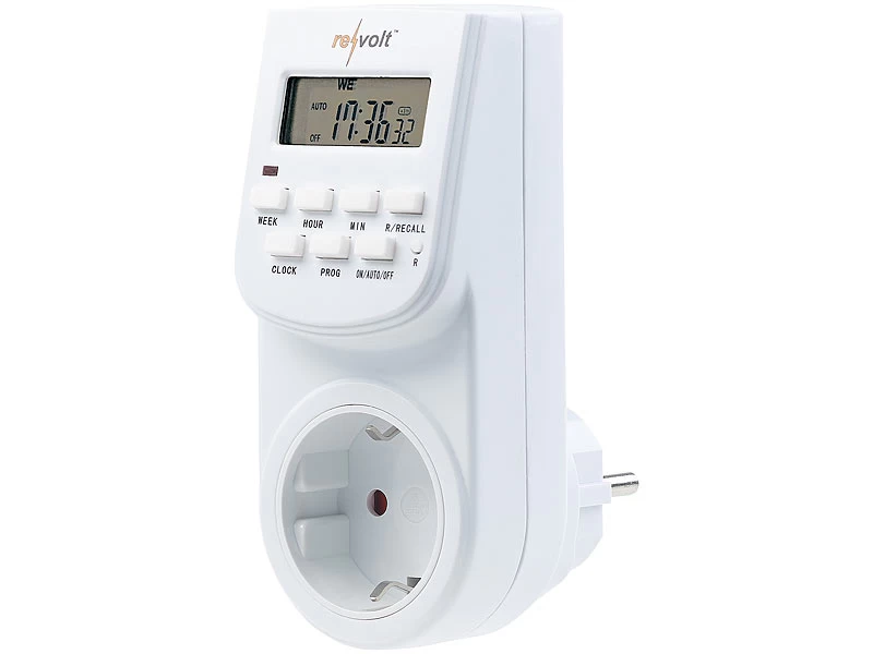 Revolt Schaltuhren:2er-Set Digitale Zeitschaltuhren Mit LCD-Display, Minutengenau,