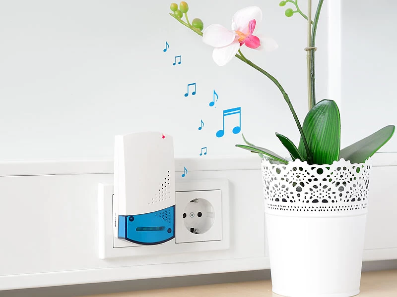 Infactory Klingel Mit Licht:Steckdosen-Funk-Klingel Mit Optischem Signal – Bild 5