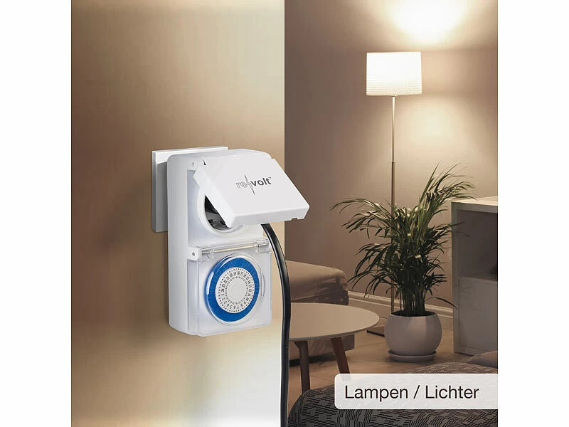 Revolt Außen Zeitschaltuhr:Mechanische Outdoor-Zeitschaltuhr, IP44, 30 Min., Kindersicherung – Bild 8