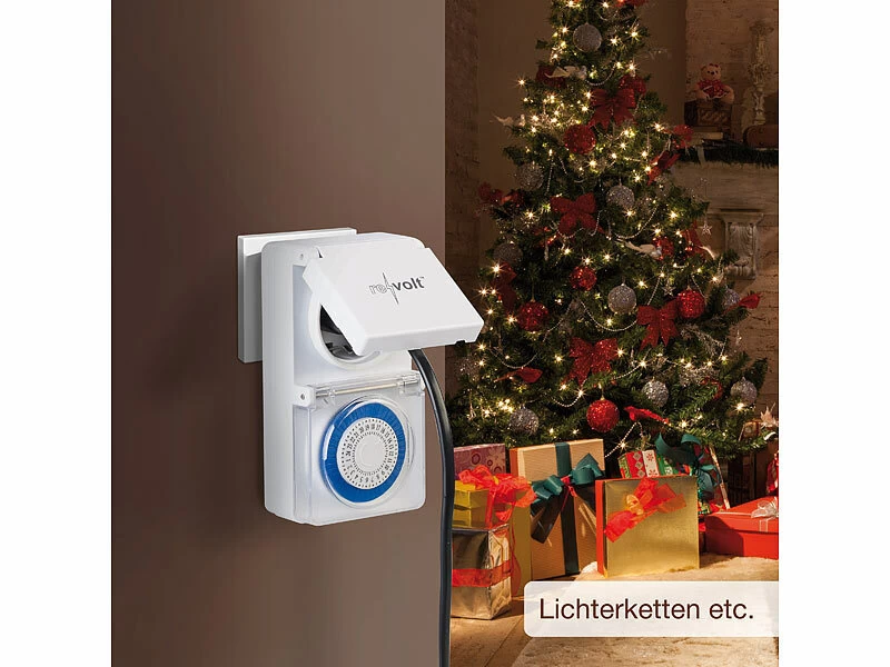Revolt Außen Zeitschaltuhr:Mechanische Outdoor-Zeitschaltuhr, IP44, 30 Min., Kindersicherung – Bild 10