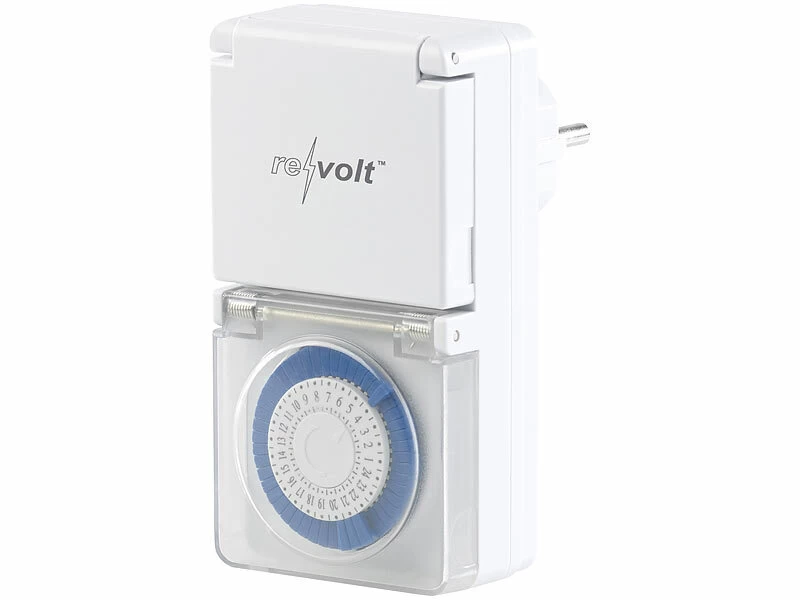 Revolt Außen Zeitschaltuhr:Mechanische Outdoor-Zeitschaltuhr, IP44, 30 Min., Kindersicherung – Bild 3