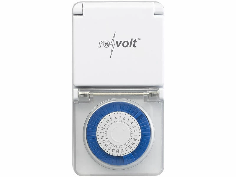 Revolt Außen Zeitschaltuhr:Mechanische Outdoor-Zeitschaltuhr, IP44, 30 Min., Kindersicherung – Bild 2