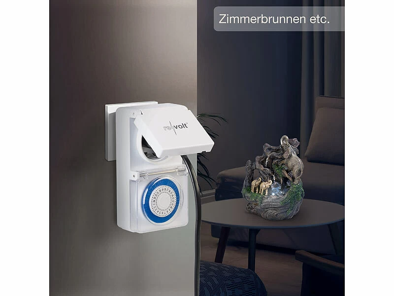 Revolt Außen Zeitschaltuhr:Mechanische Outdoor-Zeitschaltuhr, IP44, 30 Min., Kindersicherung – Bild 7