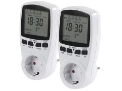 Revolt Zeitschaltuhr Steckdose:2er-Set Digitale Zeitschaltuhren Mit XXL-Display