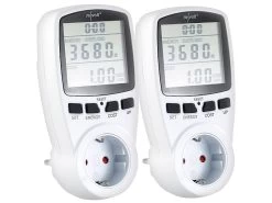 Revolt Stromverbrauchsmessgerät:2er-Set Digitale Energiekostenmesser Mit XXL Jumbo Display