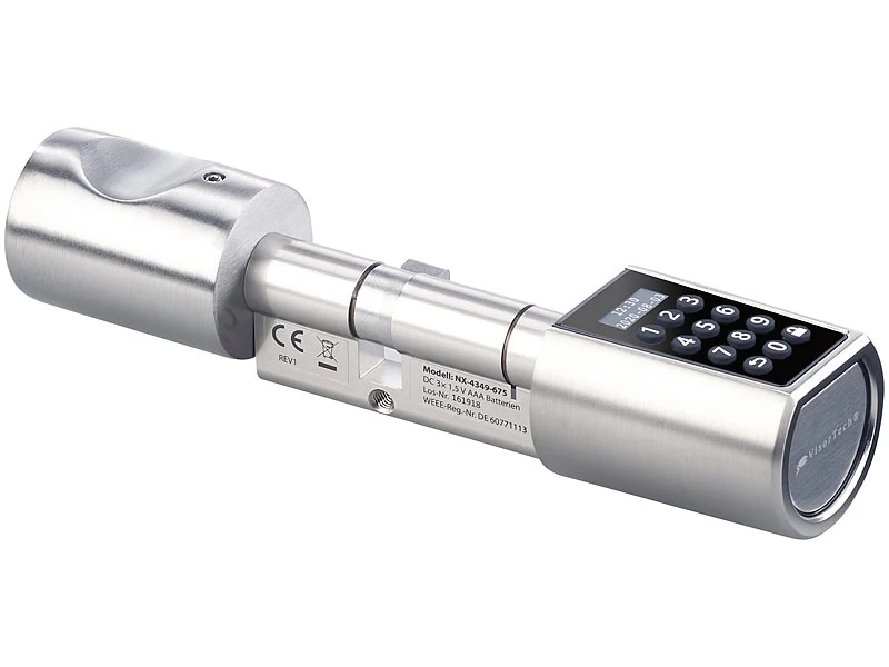 VisorTech Elektrisches Schloss:Elektronischer Tür-Schließzylinder, Transponder, Code, Bluetooth & App – Bild 4