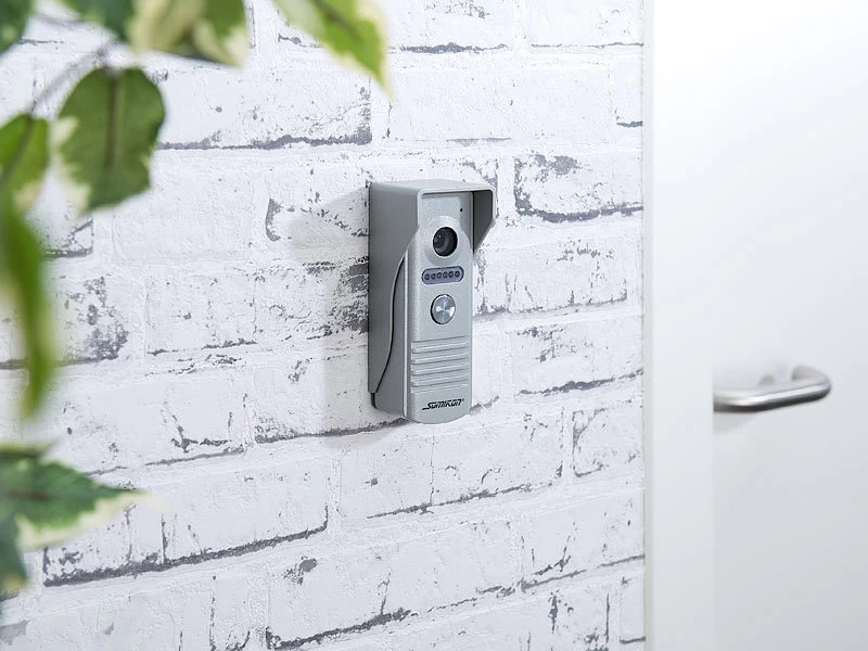 Somikon Video Klingel:Video-Türsprechanlage Mit Farbdisplay, LED-Licht & Türöffnungsfunktion – Bild 5