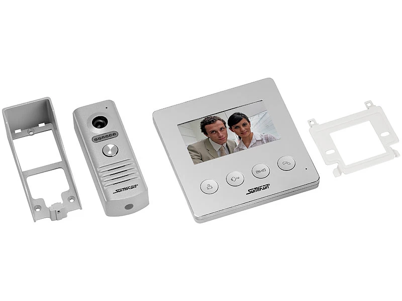 Somikon Video Klingel:Video-Türsprechanlage Mit Farbdisplay, LED-Licht & Türöffnungsfunktion – Bild 7