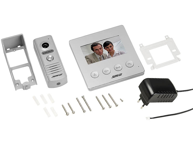 Somikon Video Klingel:Video-Türsprechanlage Mit Farbdisplay, LED-Licht & Türöffnungsfunktion – Bild 4