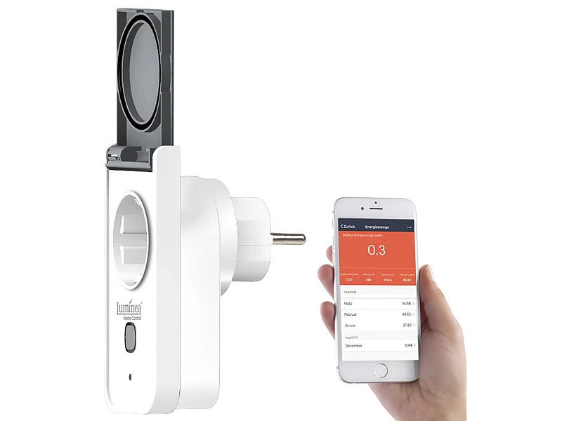 Luminea Home Control Outdoor-WLAN-Steckdose, Komp. Versandrückläufer – Bild 5