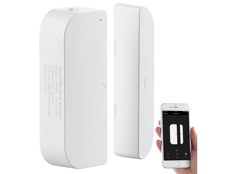 Luminea Fenstersensoren:5er-Set WiFi Tür & Fensteralarm, Alexa Und Google Assistant Komp. – Bild 7
