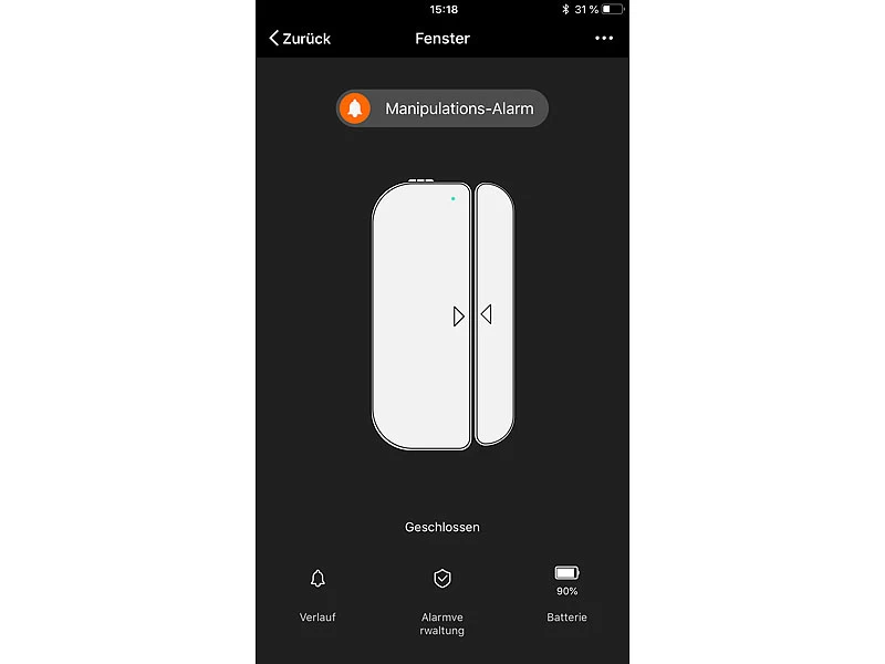 Luminea Fenstersensoren:5er-Set WiFi Tür & Fensteralarm, Alexa Und Google Assistant Komp. – Bild 12