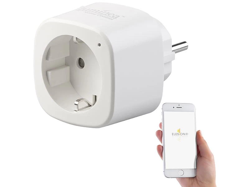 Luminea Home Control Elesion Steckdose:2er-Set WLAN-Steckdosen, Amazon Alexa & Google Assistant Komp., 16 A – Bild 5