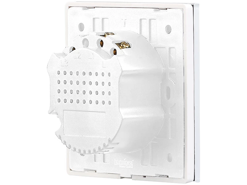 Luminea Home Control Touch Lichtschalter:2er-Set Touch-Doppel-Lichttaster, Komp. Zu Alexa & Google Assistant – Bild 8