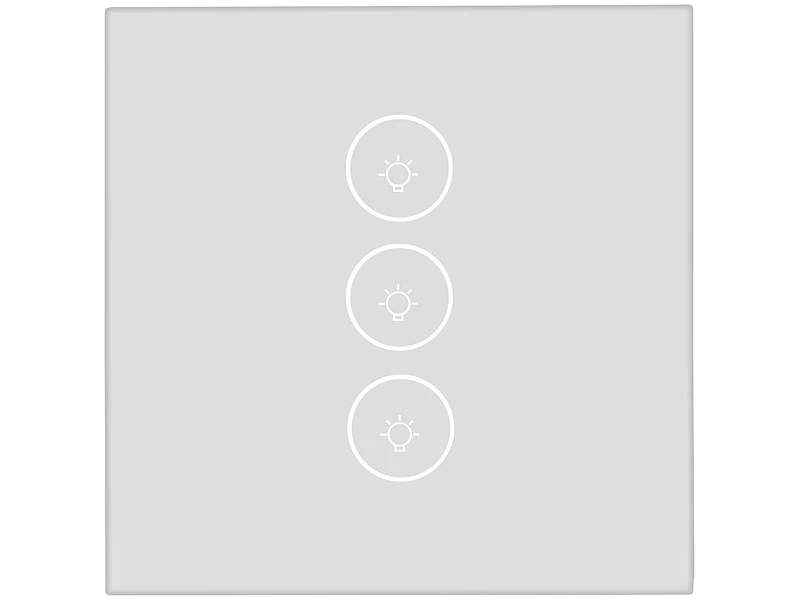 Luminea Home Control Touch Wechselschalter:Touch-Dreifach-Lichtschalter, Komp. Zu Amazon Alexa & Google Assistant – Bild 7