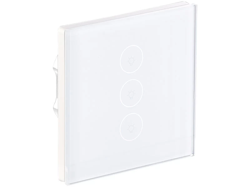 Luminea Home Control Touch Wechselschalter:Touch-Dreifach-Lichtschalter, Komp. Zu Amazon Alexa & Google Assistant – Bild 6