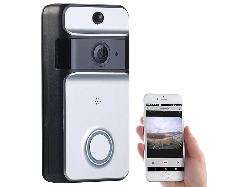 Somikon Klingel Kamera:WLAN-Video-Türklingel Mit App, PIR-Sensor (Versandrückläufer) – Bild 10