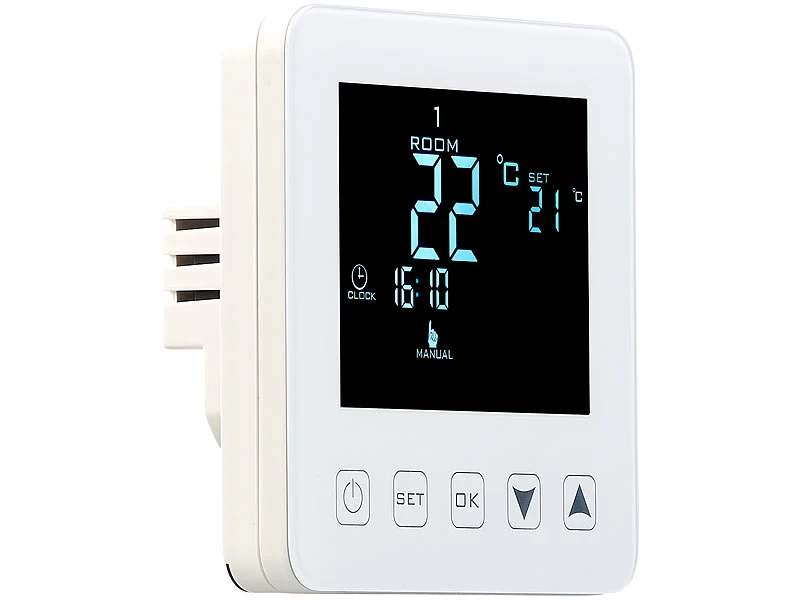 Revolt Heizungsthermostat Wand:Wand-Thermostat Für Fußbodenheizung, LCD, Touch-Tasten, Programmierbar – Bild 8