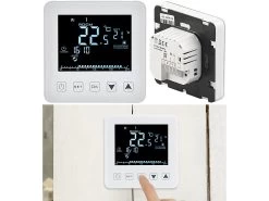 Revolt Heizungsthermostat Wand:Wand-Thermostat Für Fußbodenheizung, LCD, Touch-Tasten, Programmierbar