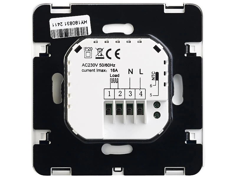 Revolt Heizungsthermostat Wand:Wand-Thermostat Für Fußbodenheizung, LCD, Touch-Tasten, Programmierbar – Bild 6