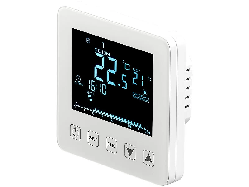 Revolt Heizungsthermostat Wand:Wand-Thermostat Für Fußbodenheizung, LCD, Touch-Tasten, Programmierbar – Bild 9