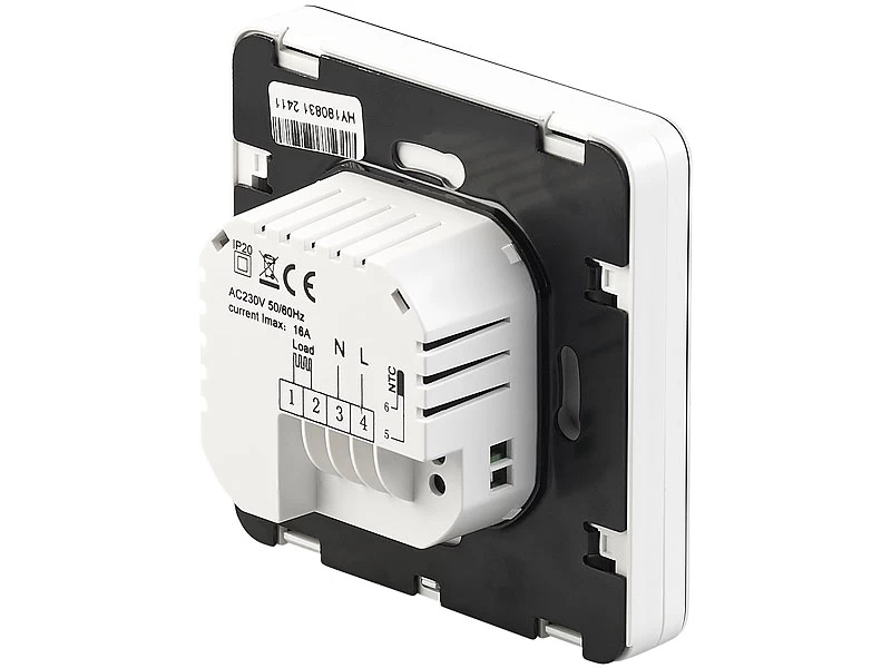 Revolt Heizungsthermostat Wand:Wand-Thermostat Für Fußbodenheizung, LCD, Touch-Tasten, Programmierbar – Bild 3