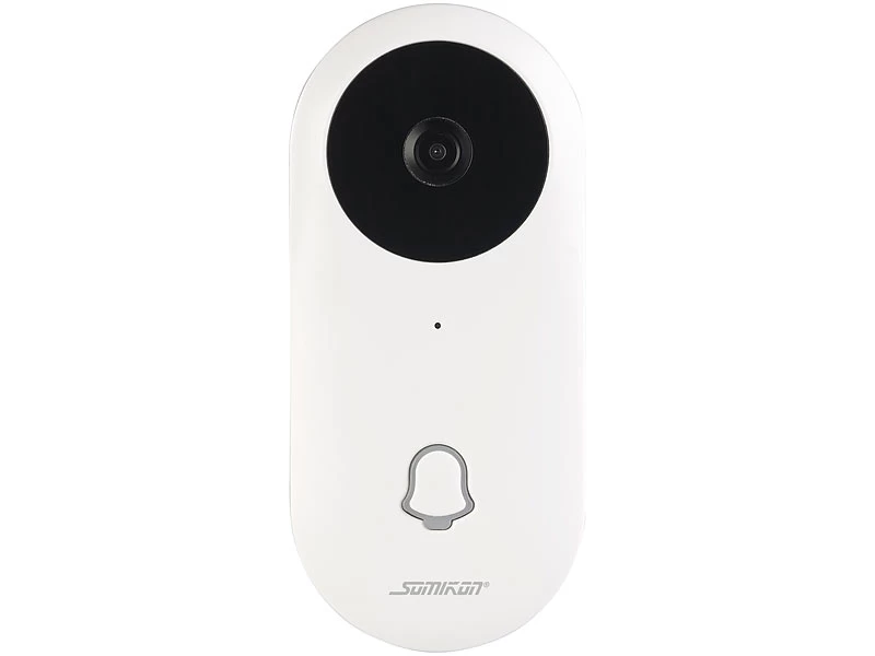 Somikon Türklingel Mit Kamera:WLAN-HD-Video-Türklingel Mit App, Gegensprechen, 156°-Bildwinkel, Akku – Bild 6