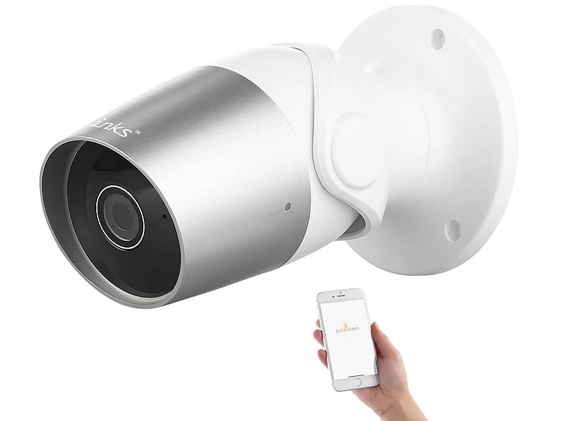 7links Alexa Überwachungskamera:Outdoor-IP-Überwachungskamera, Full HD, WLAN (Versandrückläufer) – Bild 3