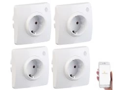 Luminea Home Control WiFi-Steckdose Alexa:4er-Set WLAN-Unterputz-Steckdosen, Kompatibel Mit A. Alexa & Google A.