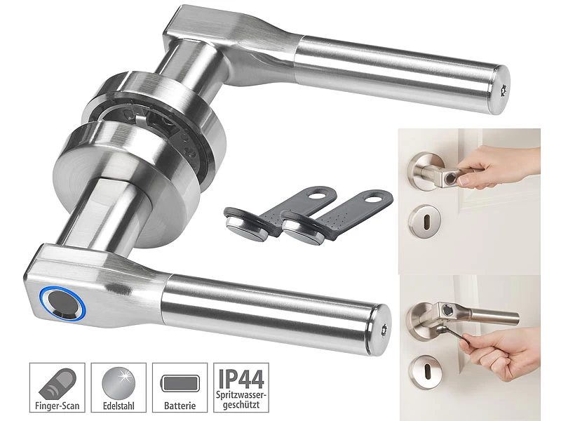 VisorTech Fingerprint Türklinke:Sicherheits-Türbeschlag, Fingerprint-Scanner, Versandrückläufer