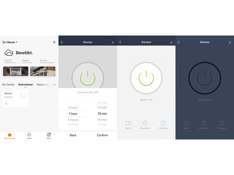 Luminea Home Control WLAN Relais:3er-Set WLAN-Schalter Für Licht & Co., Für Alexa & Google Assistant – Bild 7
