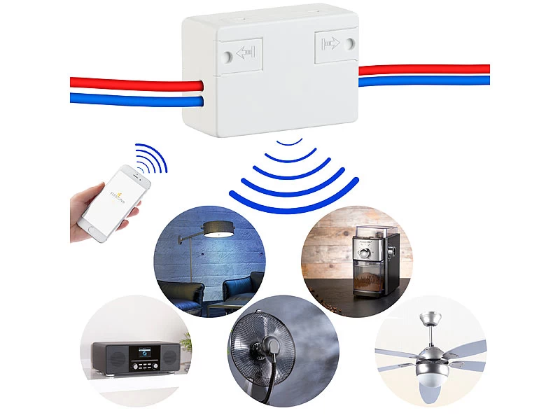 Luminea Home Control WLAN Relais:3er-Set WLAN-Schalter Für Licht & Co., Für Alexa & Google Assistant – Bild 3