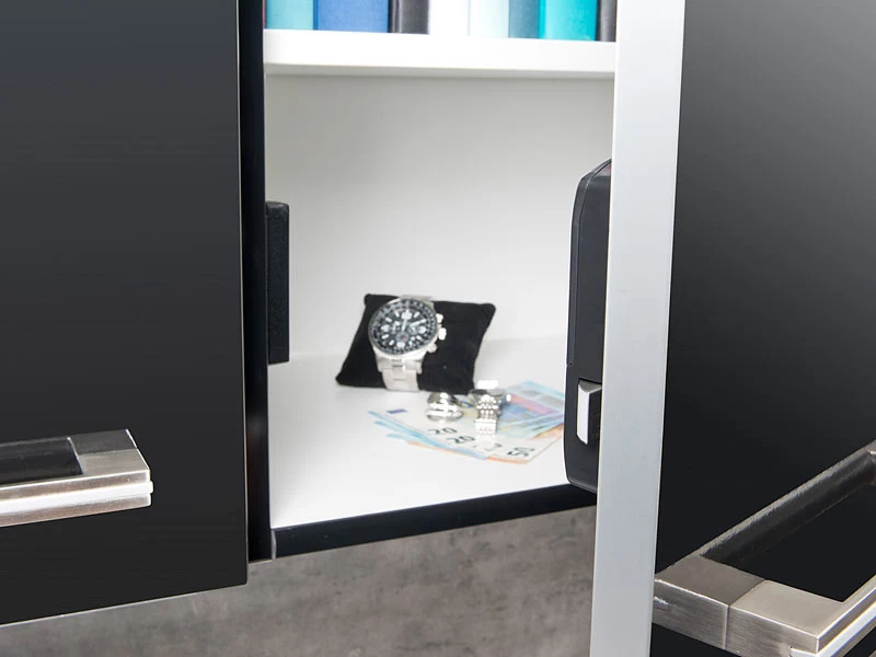 VisorTech Elektronisches Schloss:5er-Set Schubladen- & Schranktüren-Schloss Mit RFID-Schlüssel, BT, App – Bild 12