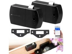 VisorTech Aufschraubschloss Möbel:2er-Set Schubladen- & Schranktüren-Schlösser Mit Bluetooth Und App