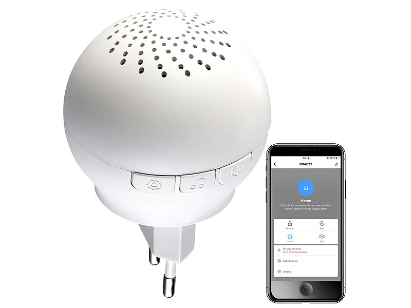 VisorTech Receiver:Smarter 2in1 WLAN-Steckdosen-Alarm/-Klingel Mit Funk-Gateway 433 MHz – Bild 2