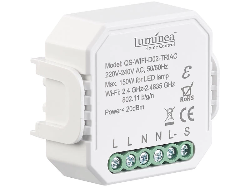 Luminea Home Control Funk Dimmer:4er-Set WLAN-Unterputz-Lichtschalter Und -Dimmer, Mit App – Bild 2