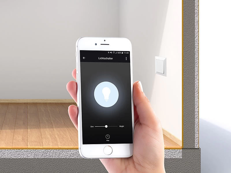 Luminea Home Control Funk Dimmer:4er-Set WLAN-Unterputz-Lichtschalter Und -Dimmer, Mit App – Bild 5