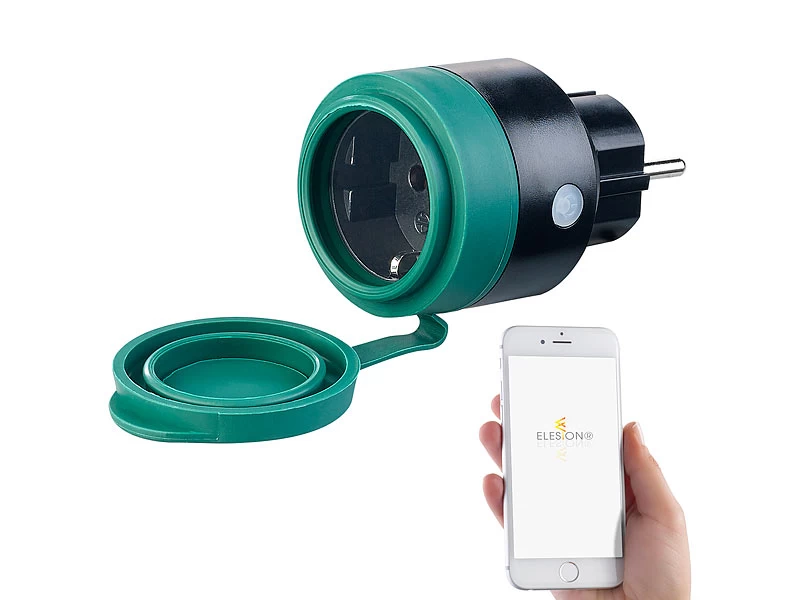 Luminea Home Control Outdoor-WLAN-Mini-Steckdose, Für Alexa, Versandrückläufer – Bild 7