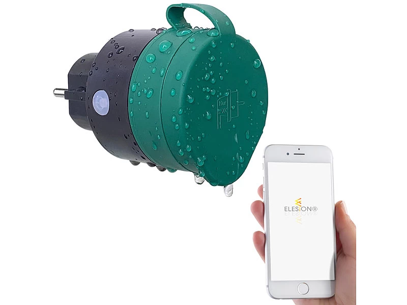 Luminea Home Control Outdoor-WLAN-Mini-Steckdose, Für Alexa, Versandrückläufer – Bild 6