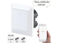 Luminea Home Control WLAN Lichtschalter:Lichttaster Mit WLAN, App, Kompat. Zu Siri, Alexa & Google Assistant