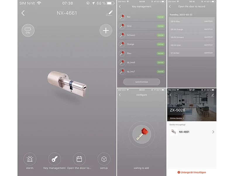 VisorTech ZigBee Türschloss:Elektronischer Tür-Schließzylinder Mit 5 Schlüssel, Für ZigBee-Gateway – Bild 7