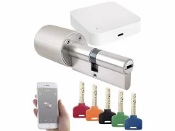 VisorTech Türschloss Smart:Elektronischer Tür-Schließzylinder Mit 5 Schlüssel Und ZigBee Gateway