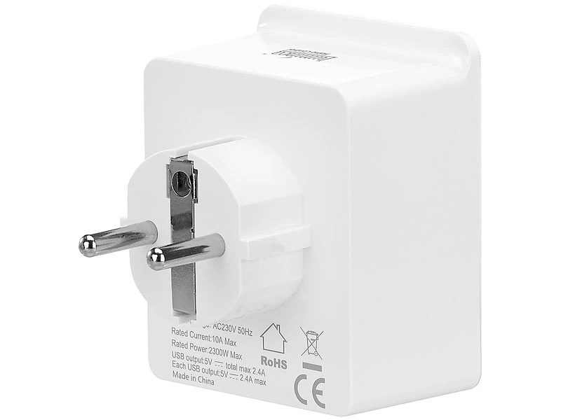 Luminea Home Control Energie Monitor:2er-Set WLAN-Steckdosen, 2 USB, App, Komp. Zu Alexa, Google, Siri – Bild 7