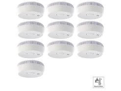 VisorTech Brandmelder:Fotoelektrischer Rauchwarnmelder RWM-100 V2, EN 14604, 10er-Set