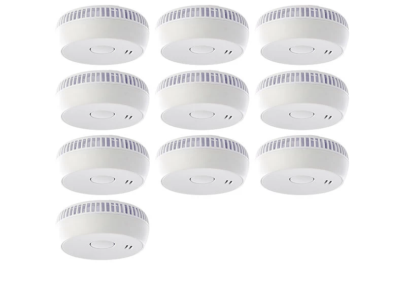 VisorTech Brandmelder:Fotoelektrischer Rauchwarnmelder RWM-100 V2, EN 14604, 10er-Set – Bild 2