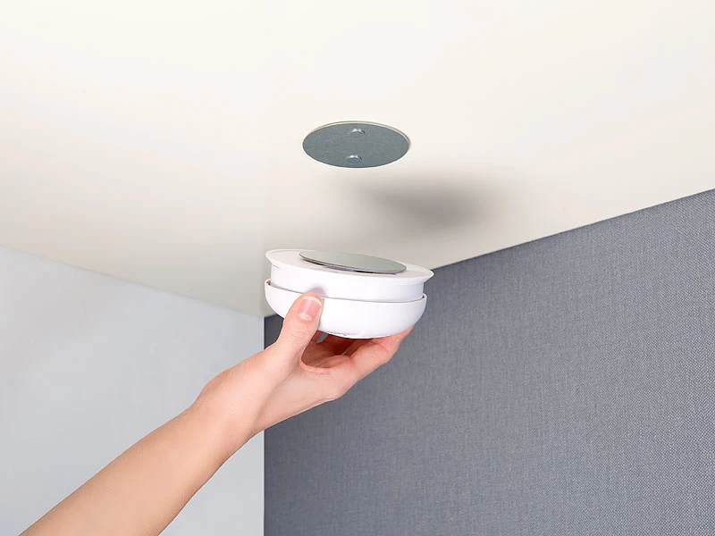 VisorTech Rauchmelder Magnethalter:Magnet-Befestigungssystem Für Rauchwarnmelder Im 4er-Set – Bild 3
