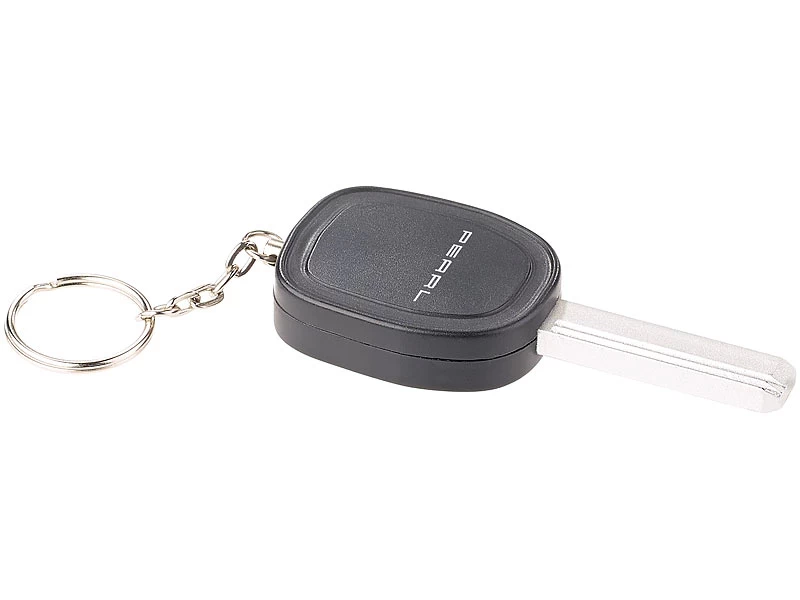 VisorTech Schlüsselalarm:2er-Set Personenalarm Im Autoschlüssel-Design, 110-dB-Sirene, Kuli – Bild 6