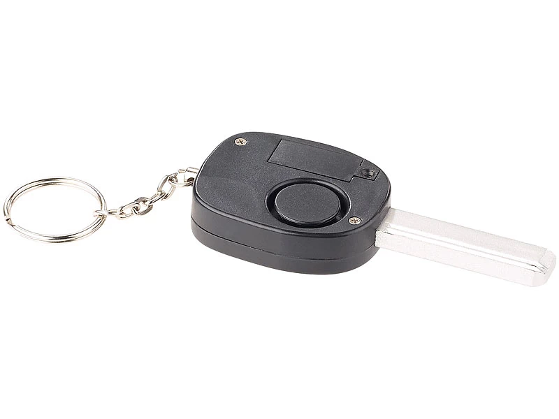 VisorTech Schlüsselalarm:2er-Set Personenalarm Im Autoschlüssel-Design, 110-dB-Sirene, Kuli – Bild 8