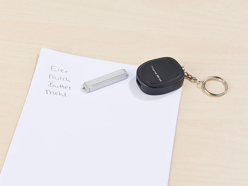 VisorTech Schlüsselalarm:2er-Set Personenalarm Im Autoschlüssel-Design, 110-dB-Sirene, Kuli – Bild 10